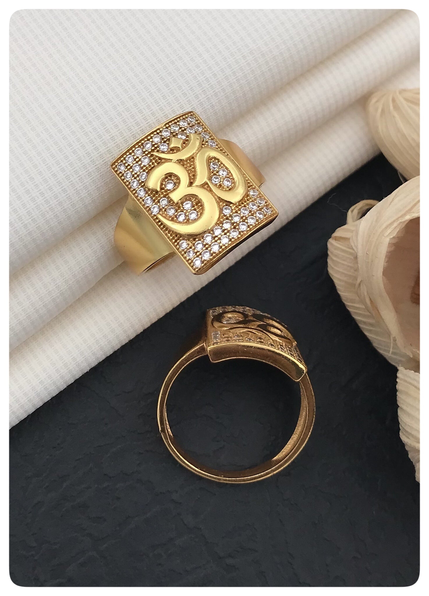 Om ring diamonds for men